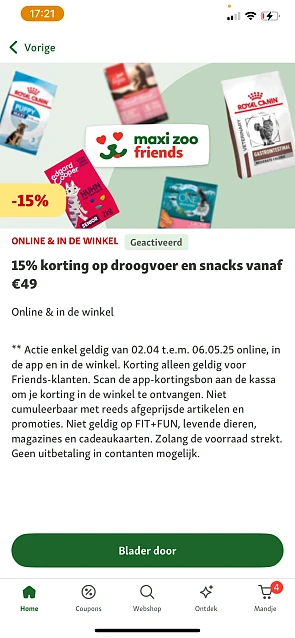 15% op droogvoer en snacks