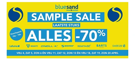 -70% korting op de sample sale van Bluesand