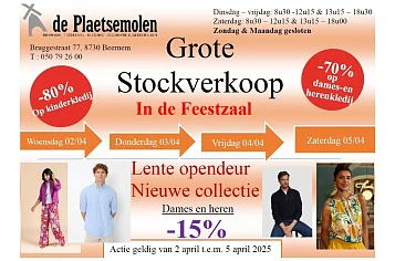 Grote stockverkoop dames en heren talloze merken Oedelem