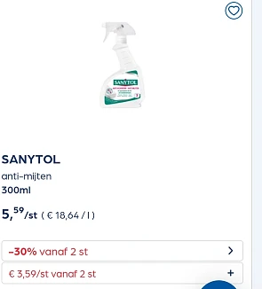 Collect&go sanytol anti-mijten 300ml -30% extra