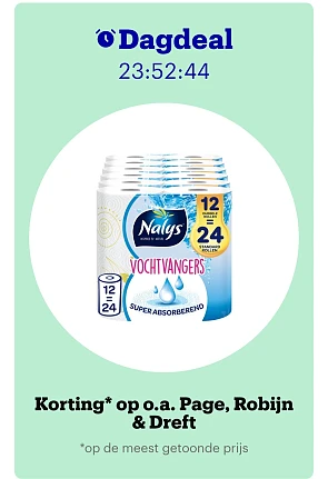 Alleen vandaag korting op huishoudmiddelen can o.a. page, naly's, .. bij bol.com