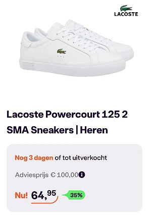 Lacoste powercourt 125 2 SMA sneakers -35% op ibood.com