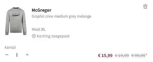 Mc Gregor trui gekocht voor slechts 15,99 euro