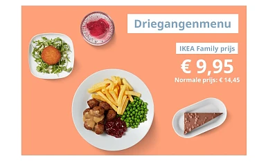 Zweeds 3-gangenmenu voor slechts € 9,95 in Ikea