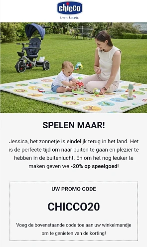 -20% op alle speelgoed bij Chicco!☀️