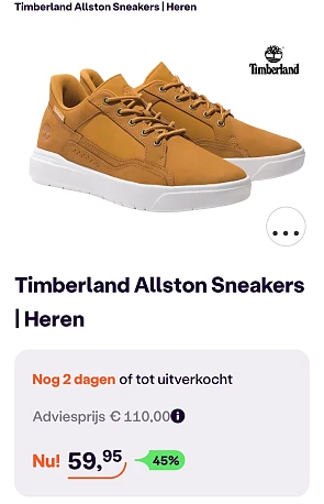 Timberland allston sneakers voor heren -45% op ibood.com