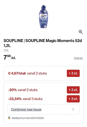 Soupline magic moments 52 d 1,2L dubbele korting