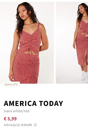 America today ivara white/red nu voor €5,99 enkel XS en XL bij otrium.be