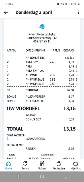 Albert Heijn 1+1 skyr, gevulde pasta