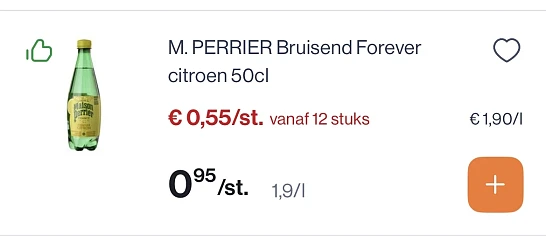 Perrier Maison bruisend 50 cl tot -50%