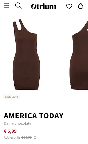 America today danni chocolade jurk voor €5,99 bij otrium.be