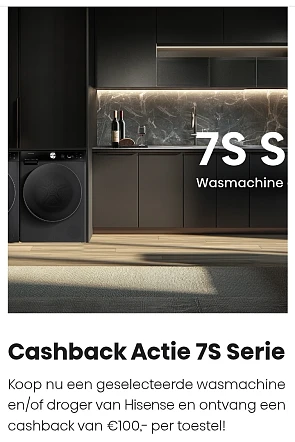 Cashbackactie Hisense 7S serie wasmachine en droger