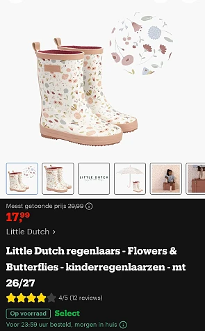 Little dutch regenlaarzen vanaf 17,99€