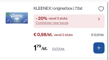Kleenex zakdoekjes dubbele promo