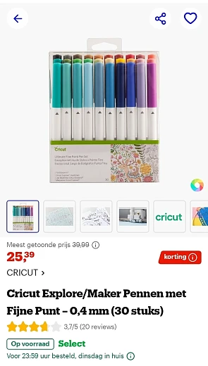 Cricut Explore/Maker Pennen met Fijne Punt