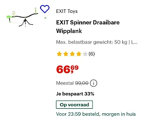 spinner draaibare wipplank -33% op bol.com