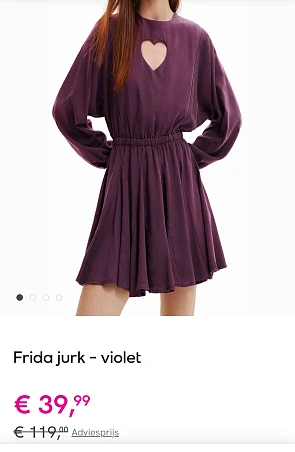 Desigual Frida jurk violet voor €39,99 bij veepee.be