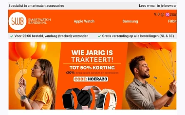 Hieperdepiep hoera voor smartwatchbanden 20% extra korting