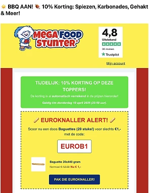 Megafoodstunter euroknaller allert