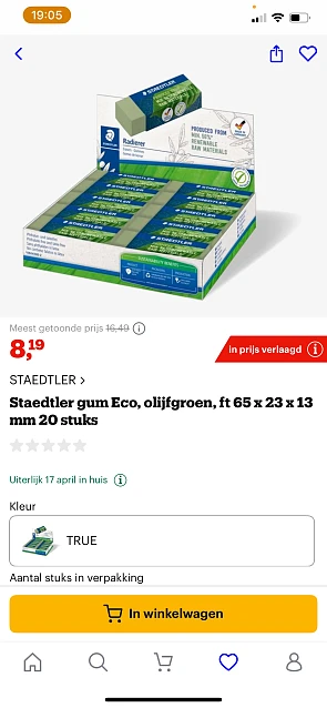 20 gommen van Staedtler