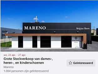 Stockverkoop schoenen bij Mareno te Izegem