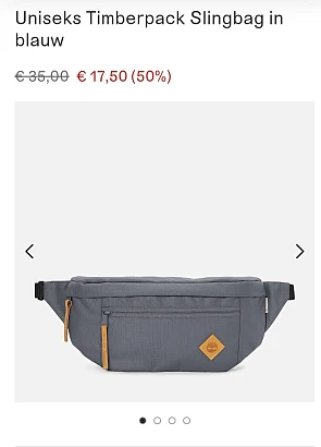 Uniseks Timberpack slingbag in blauw -50% op timberland.be