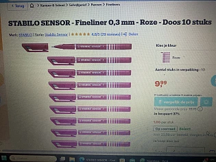 Stabilo Sensor Fineliner - 10 stuks