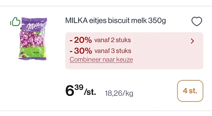 Milka paaseitjes goedkoper