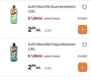 Ajax allesreiniger -33,34% korting