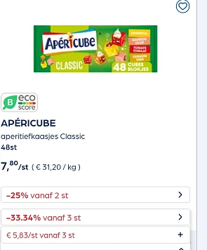Collect&go APÉRICUBE -33,34% extra