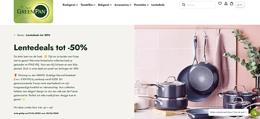 Greenpan: tot 50% korting en gratis bestekset bij aankoop vanaf €250.