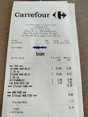 Carrefour: Beenham aan €15/kg ipv €25