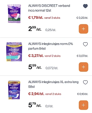 Always en Tampax in promo