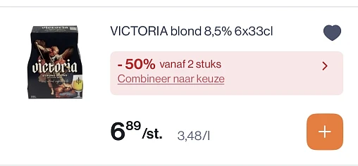Victoria blond bier 8,5% -50% bovenop de goedkopere prijs