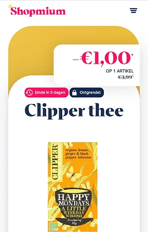 Thee liefhebbers? Nu -€1 via shopmium