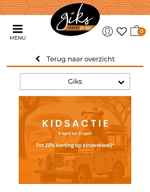 GIKS kidsactie, tot -20% op kinderkledij!