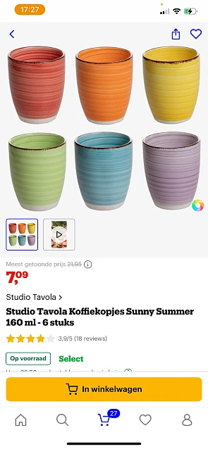Studio Tavola koffiekopjes - 6 stuks.