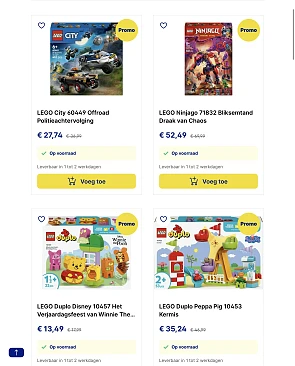 -25% op Lego, Paw Patrol, Rubble Crew, Gabby’s Dollhouse