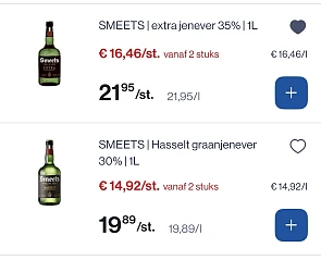 Smeets jenever 1L goedkoper