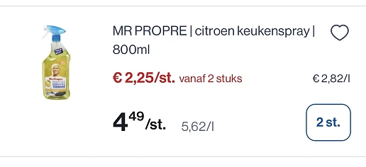 Me propre Citroën keukenspray 1+1 gratis reactie op Albert Heyn