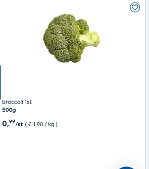 Collect&go €0,99/st broccoli, champignons, avocado