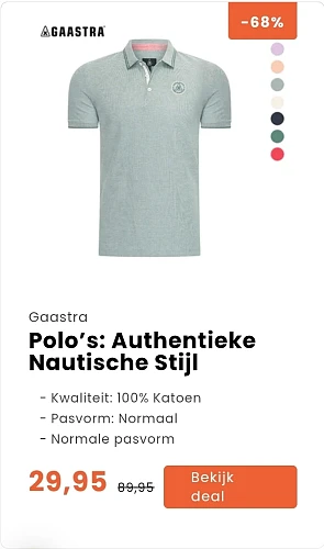 Gaastra polo's, shorts en sneakers aan hoge kortingen!