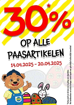 30% korting op alle paasartikelen bij TEDi