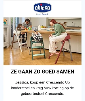 -50% op de geboortestoel Crescendo bij aankoop Crescendo Up kinderstoel