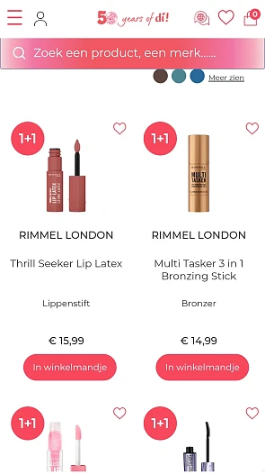Rimmel bij Di 1 + 1