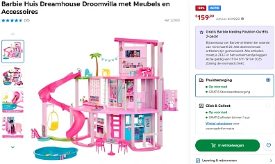 -50% Barbie Huis Dreamhouse Droomvilla ✨ Gratis Barbie Fashion Outfits 2-pack!
