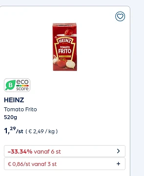 Collect&go -33,34% extra op HEINZ Tomato Frito 520g