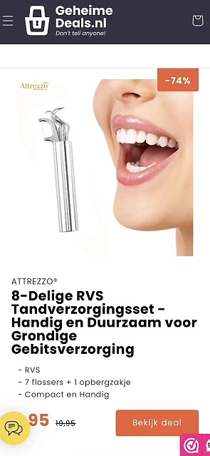 Tandverzorgingsset en opzetborstels