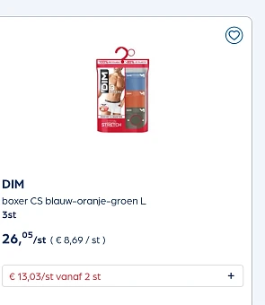 Collect&go DIM boxer 3st vanaf 2 helft van de prijs
