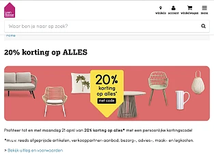 20% korting bij Leenbakker